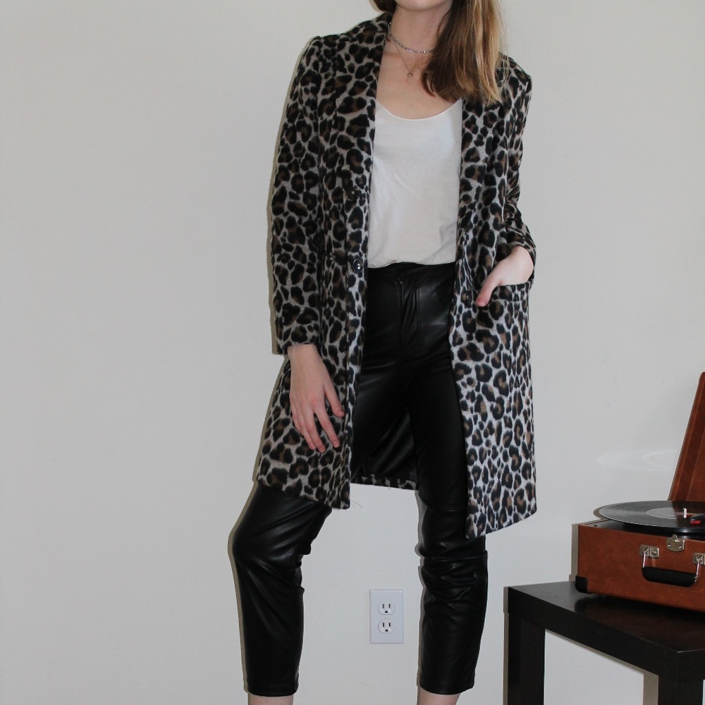 Topshop Leopard Print Car Coat